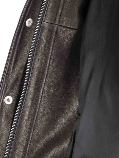 Khaite Womens Dark Brown Shelman Pointed-collar Leather Jacket Xs In Brown