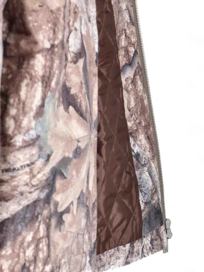 Represent Mens Tree-graphic Print Camouflage Cotton Trucker Jacket In Brown