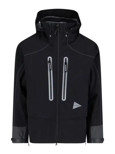 And Wander Black Pertex Shield Waterproof Technical Jacket In Black