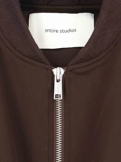 Entire Studios Bomber Zip In Brown