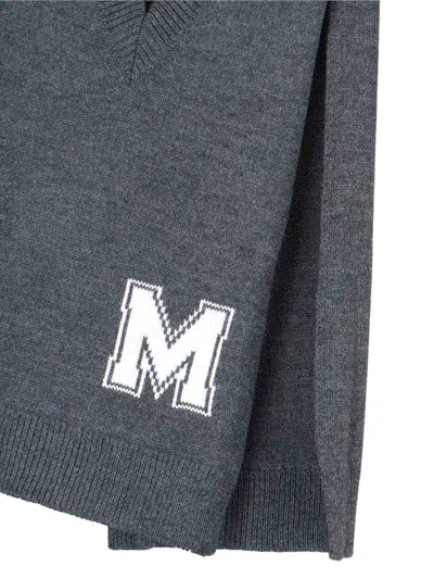 Mm6 Maison Margiela V-neck Sweater In Gray