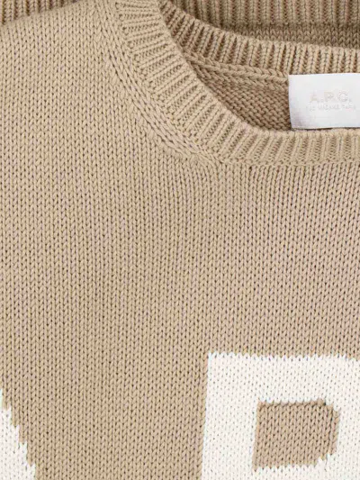 Apc Logo Sweater In Neutral
