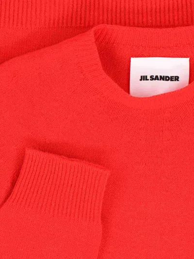Jil Sander Sweater In Virgin Wool And Cashmere Blend In Red