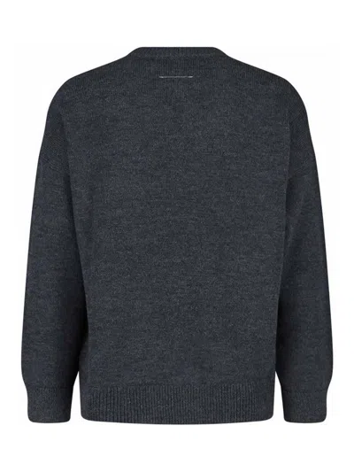 Mm6 Maison Margiela Knit Sweater Crew Neck Long Sleeves In Gray
