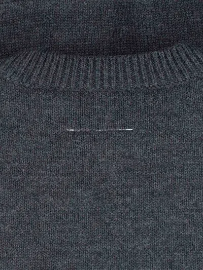 Mm6 Maison Margiela Knit Sweater Crew Neck Long Sleeves In Gray