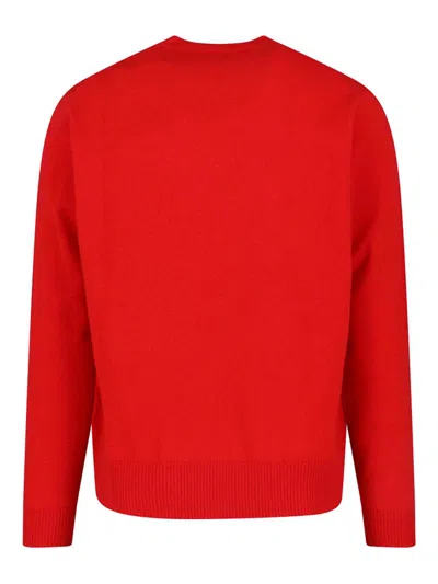 Vivienne Westwood Knit Sweater Crew Neck Ribbed Cuffs Hem In Red