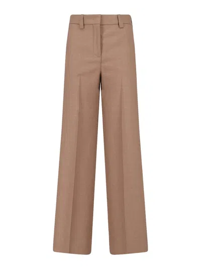 Incotex Wide Leg Trousers Featuring Button Detail In Brown