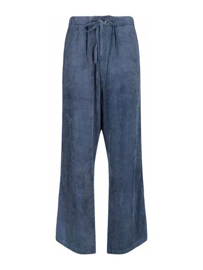 Mythinks Drawstring Straight Trousers In Blue