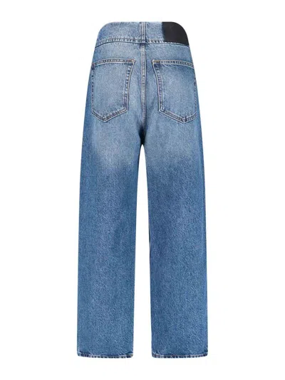 Mm6 Maison Margiela Women Sky Blue Wide-leg Denim Cotton Jeans, 26 Luxury Jeans For Women Darveys