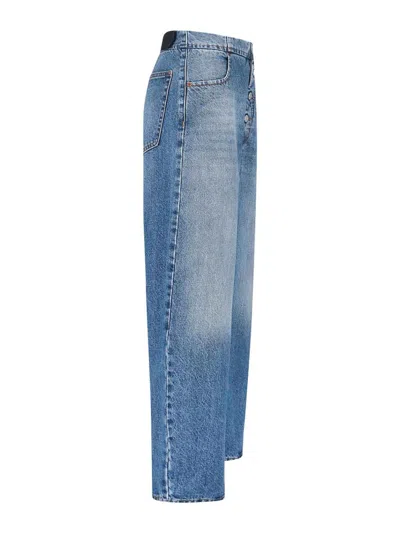 Mm6 Maison Margiela Women Sky Blue Wide-leg Denim Cotton Jeans, 26 Luxury Jeans For Women Darveys