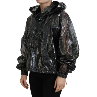 Dolce & Gabbana Black Nylon Rain Coat In Black