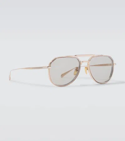 Jacques Marie Mage Commander Aviator Sunglasses In Gold