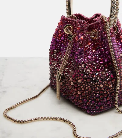 Jimmy Choo Bon Bon Embellished Bucket Bag In Purple
