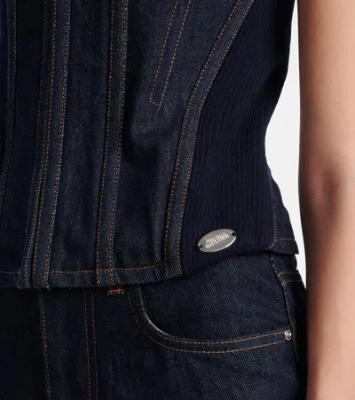 Jean Paul Gaultier Denim Corset In Blue