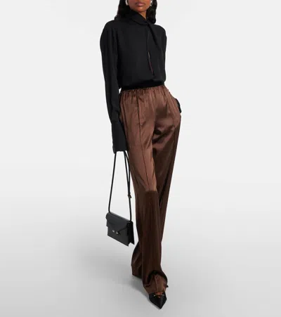 Tom Ford T Mini Leather Crossbody Bag In Black