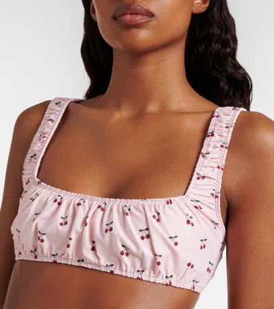 Montce Zoe Printed Bikini Top In Pink