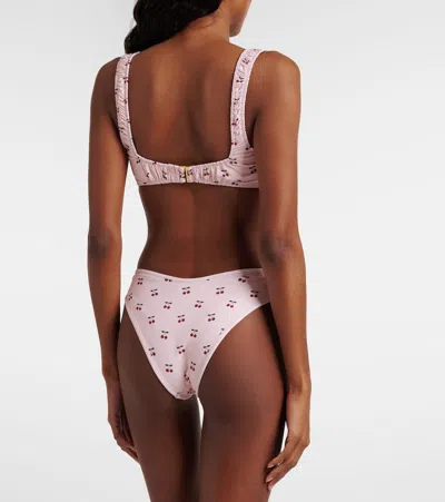 Montce Zoe Printed Bikini Top In Pink