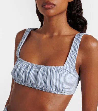 Montce Zoe Striped Bikini Top In Blue