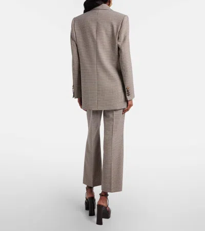 Etro Checked Wool-blend Flared Pants In Brown