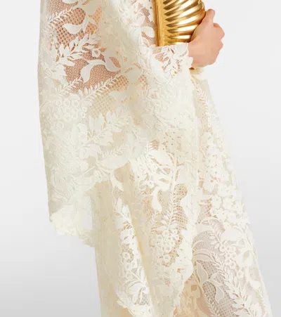 Oscar De La Renta Guipure Lace Kaftan In Neutral