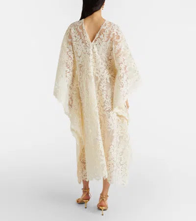 Oscar De La Renta Guipure Lace Kaftan In Neutral