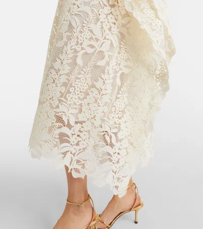 Oscar De La Renta Guipure Lace Kaftan In Neutral