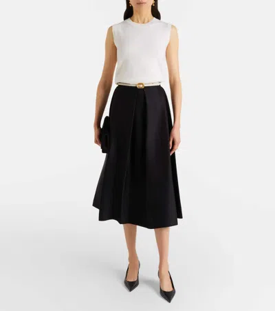 Oscar De La Renta Virgin Wool Sweater Vest In White