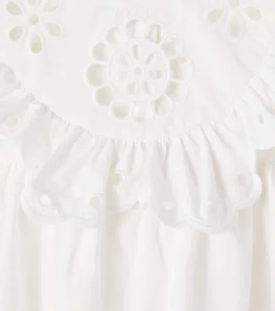 Zimmermann Awaken Embroidered Scalloped Cotton Dress In White