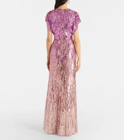 Jenny Packham Dusk Sequined Gown In Multi