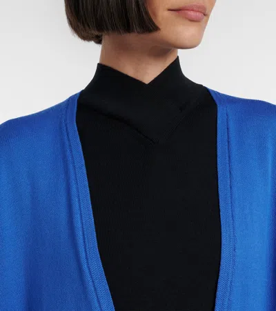 Tom Ford Wool Piqué Cardigan In Blue