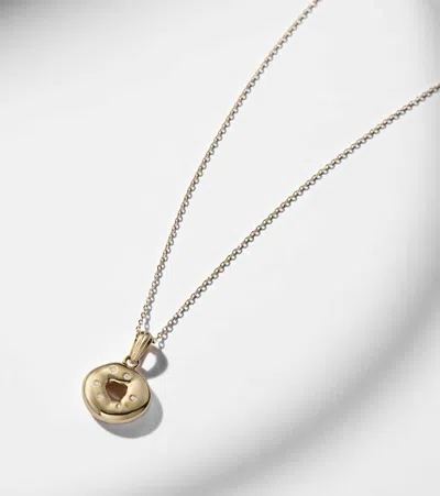 Stone And Strand Bagel Brunch 14kt Gold Pendant Necklace With Diamonds In Gold