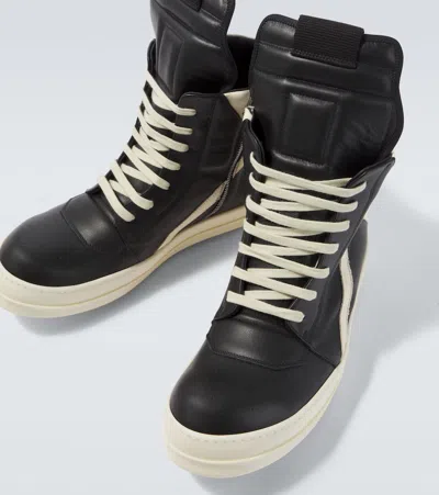 Rick Owens Leather High-top Sneakers In Multi