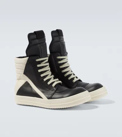 Rick Owens Leather High-top Sneakers In Multi