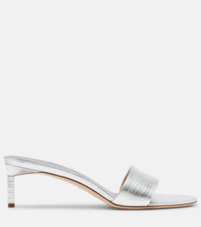 Tom Ford Lizard-effect Metallic Leather Mules In Multi