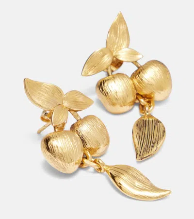 Saint Laurent Cherry Drop Earrings In Gold