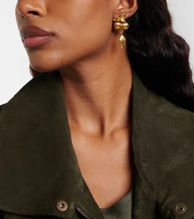 Saint Laurent Cherry Drop Earrings In Gold