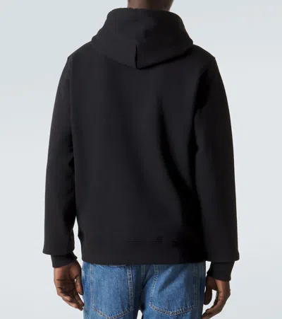 Burberry Men Black Hoodie With Drawstring Hood And Ekd Print And Logo Lettering On The Front In Cott In Black