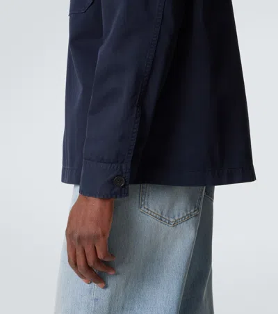 Saint Laurent Cotton-linen Cassandre Overshirt In Black