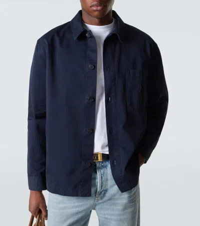 Saint Laurent Cotton-linen Cassandre Overshirt In Black