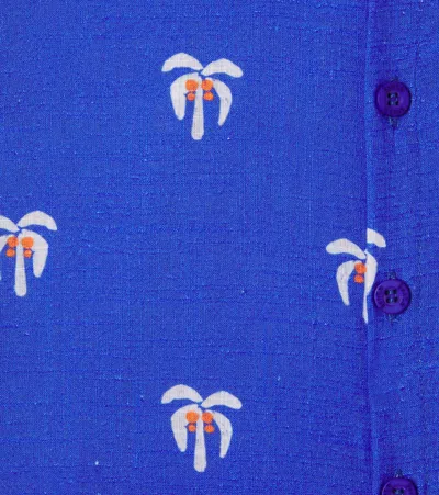 Fabula Printed Cotton Shirt In Blue