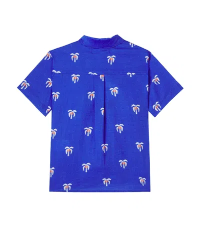 Fabula Printed Cotton Shirt In Blue
