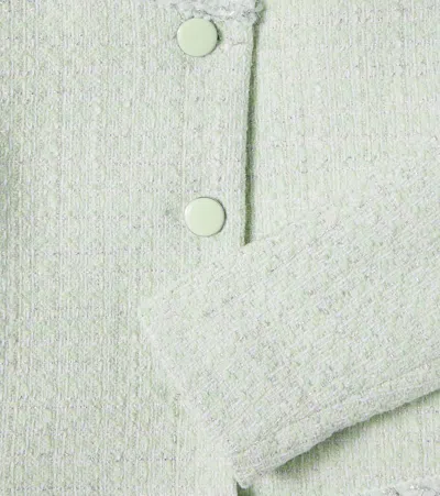 Monnalisa Bon Ton Cotton-blend Bouclé Jacket In Green