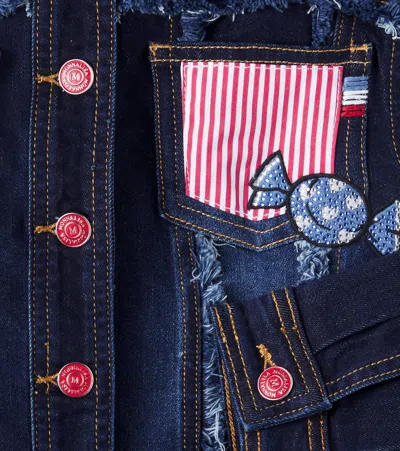Monnalisa X Hello Kitty Patchwork Denim Jacket In Blue
