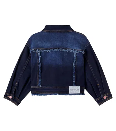 Monnalisa X Hello Kitty Patchwork Denim Jacket In Blue