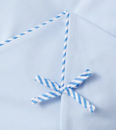 Monnalisa Bow-detail Cotton-blend Sweatpants In Blue