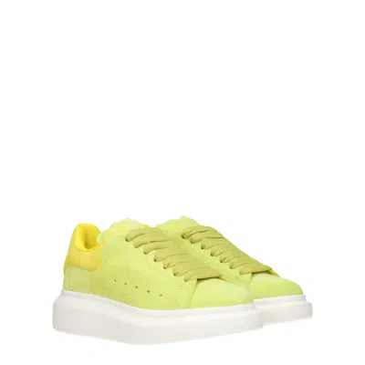 Alexander Mcqueen Alexander Mc Queen Oversized Suede Sneakers For Women In Green/yellow In Yellow