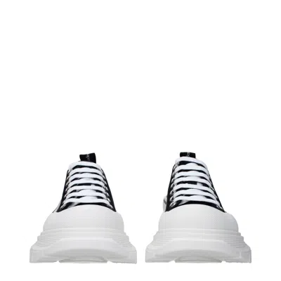 Alexander Mcqueen Alexander Mc Queen Women's Fabric Sneakers Black/white In Animal Print