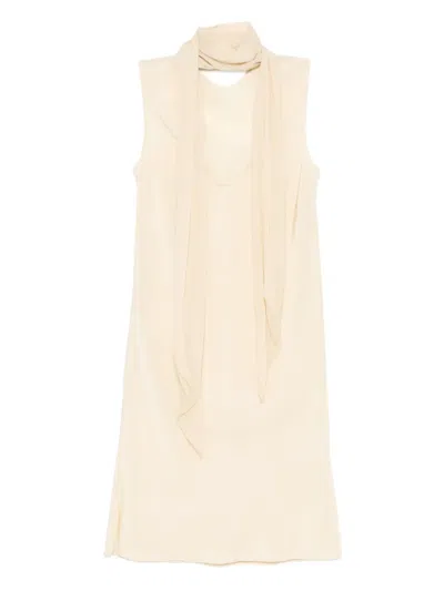 Helmut Lang Sleeveless Scarf Dress In Neutral