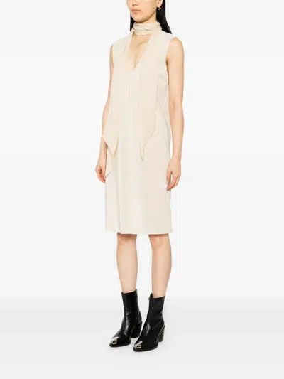 Helmut Lang Sleeveless Scarf Dress In Neutral