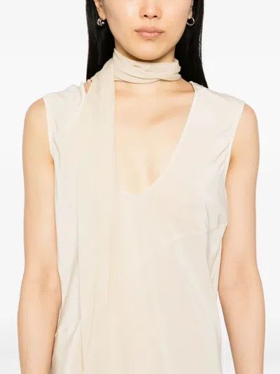 Helmut Lang Sleeveless Scarf Dress In Neutral